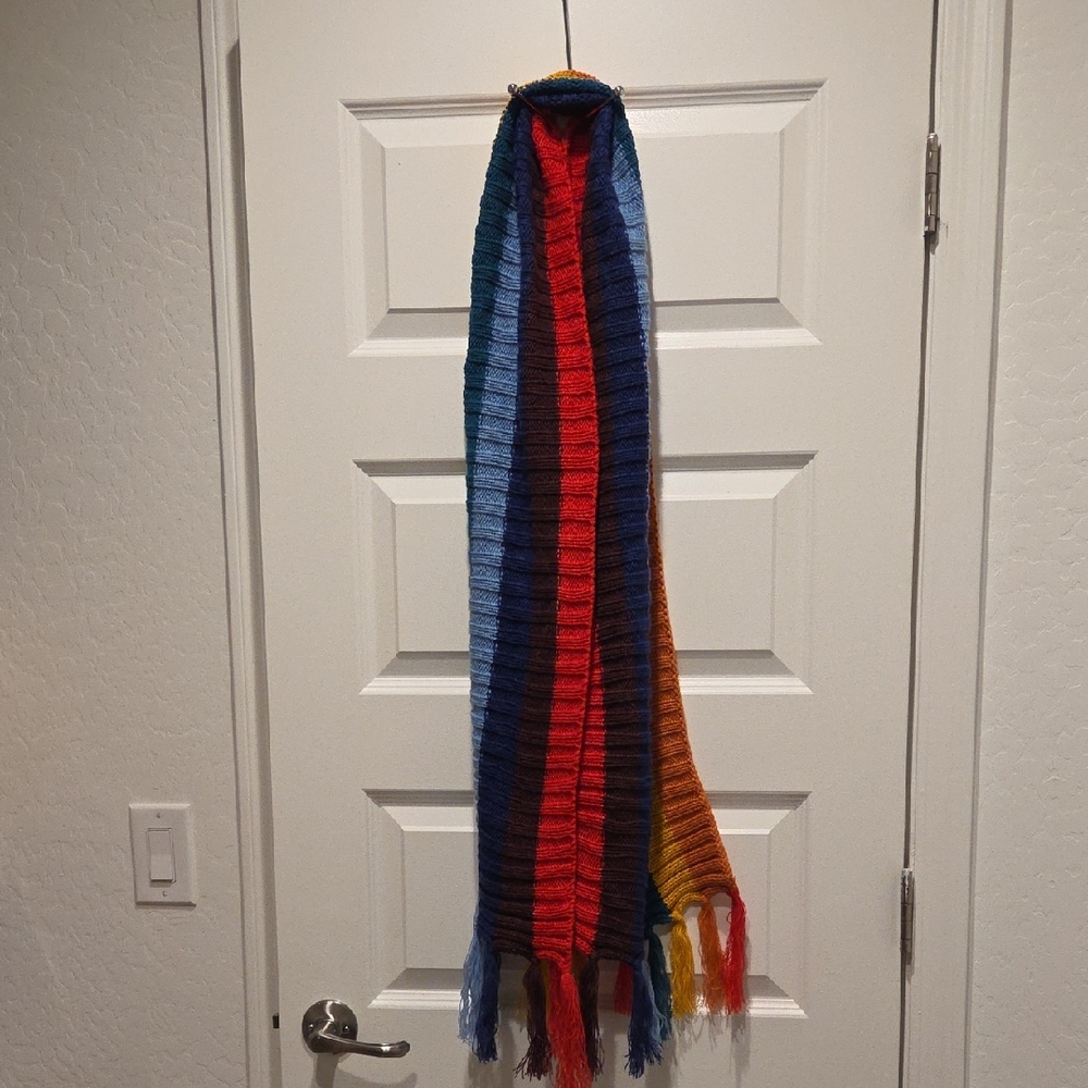 Colorful Striped Knit Scarf